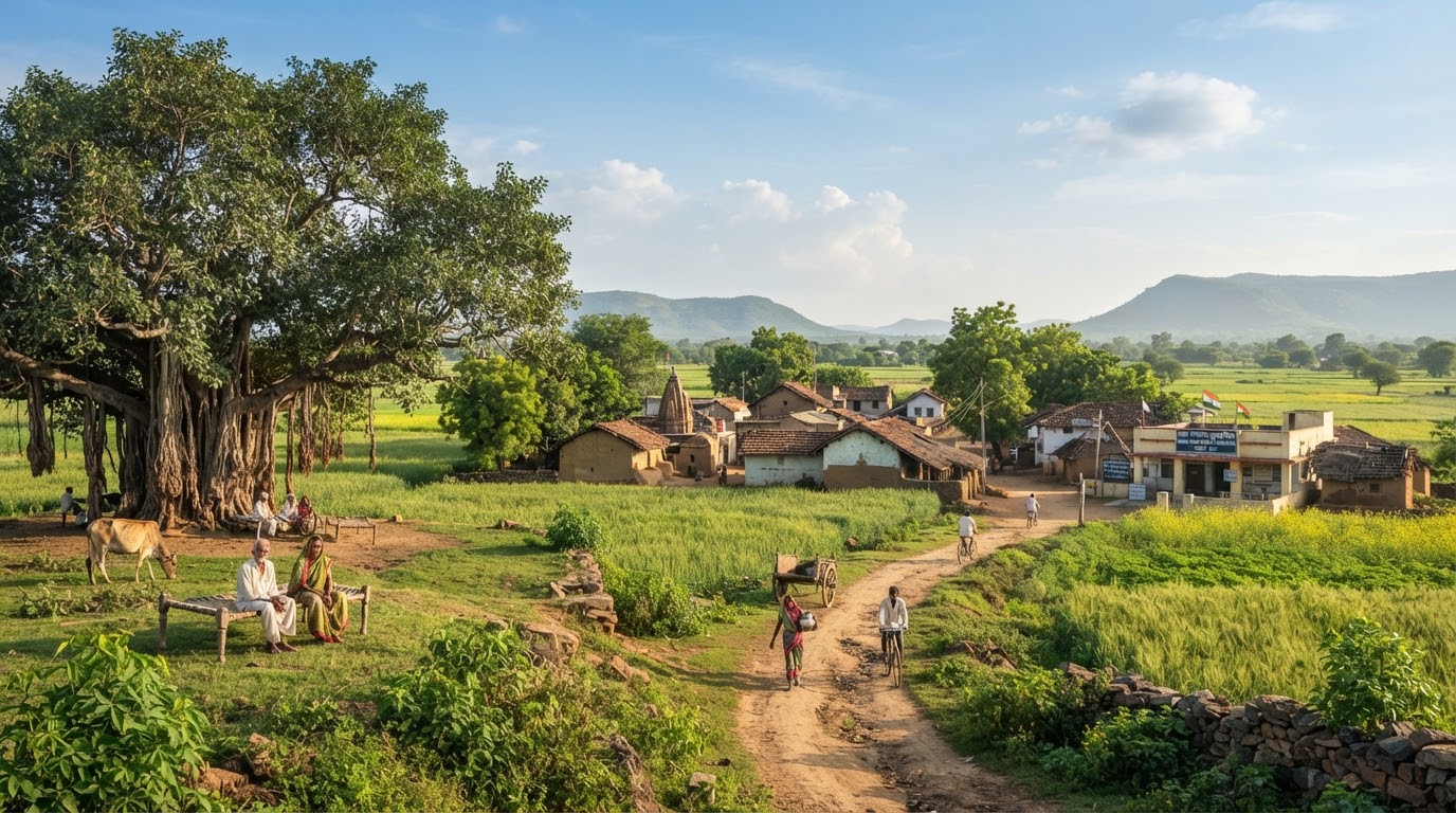 ग्राम पंचायत कुम्हारिया का ग्रामीण दृश्य